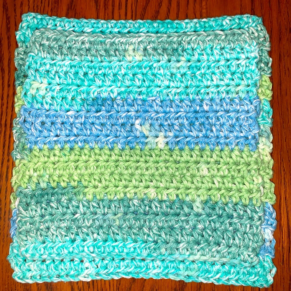 Hand made crocheted wash cloth/potholder/hot pad